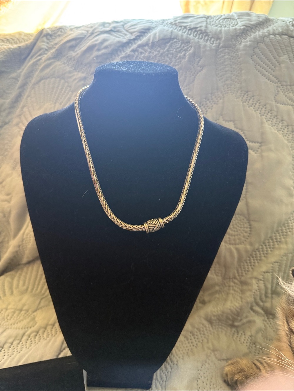 Sterling Silver Braided Knot Necklace - Silver Women Jewelry